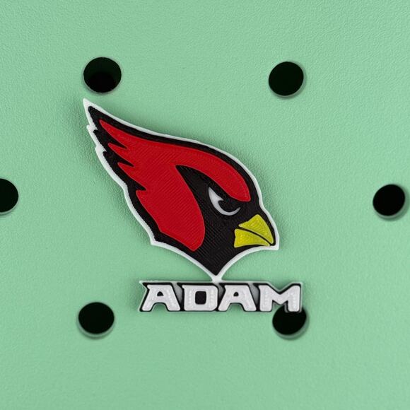 Personalized Arizona Cardinals Bogg Bag Name Tag, Cardinals Bogg Bag Charms - Picture 2 of 6
